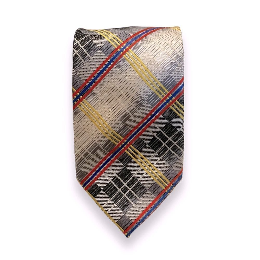 Bruno Conte Plaid Multicolor Big & Tall Extra Long Tie